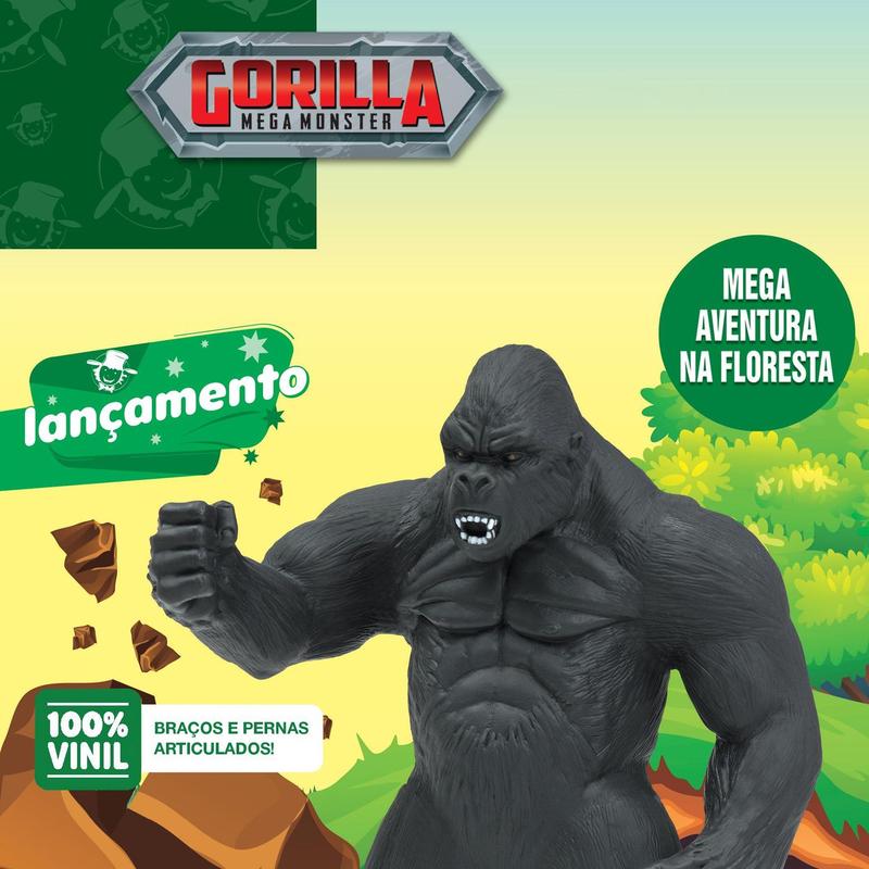 Boneco Gorilla Mega Monster 9585 - Mister Brinque - Bonecos